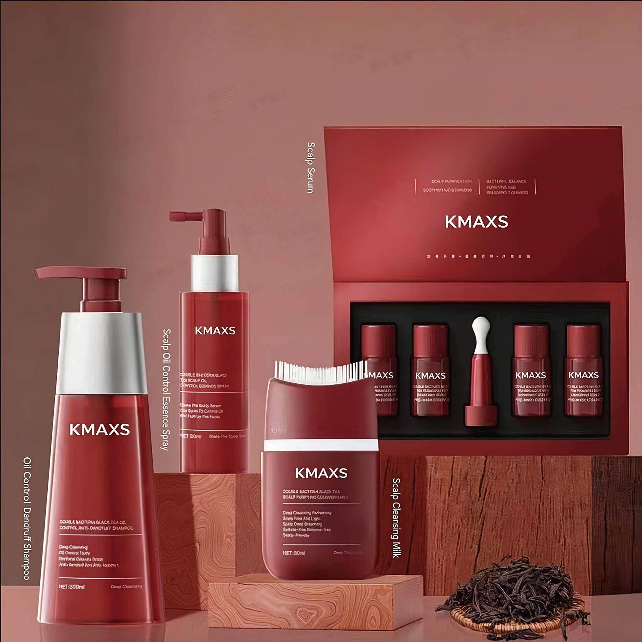 Black Tea Scalp Care Kit Grease Control Root Lift Hair Freshness