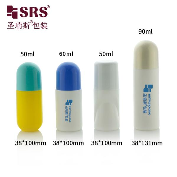50ml 60ml 90ml Big Size PP PCR Custom Color Recycled Eco-Friendly Roll On Deodorant Bottle
