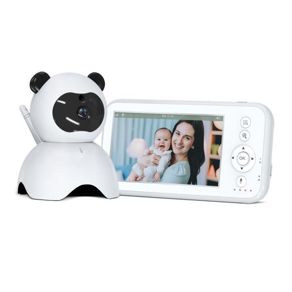 Support 2 Way Talk Video Baby Monitor With 360°pan Tilt Zoom Camera And 5000mAh Rechargeable Battery