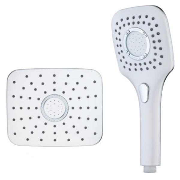 ABS material shower head handheld shower square top shower spray shower set three flows bathroom accessories