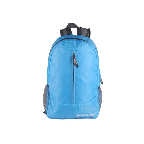 Black Nylon Foldable Backpack Waterproof Two Way Zip Rucksack