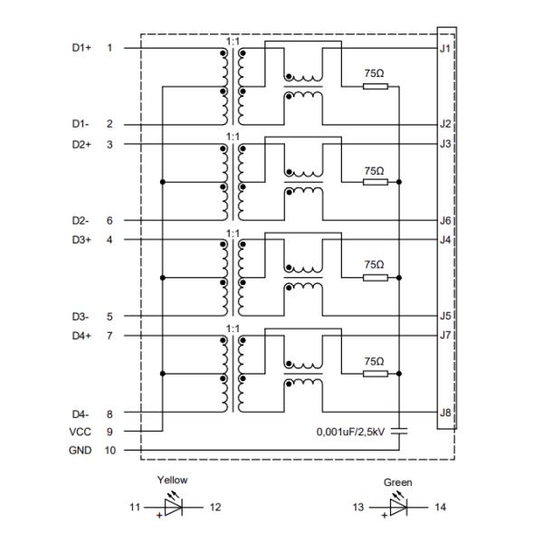 7498111123 Through Hole Reflow RJ45 Connector 1000BASE-T Current Mode
