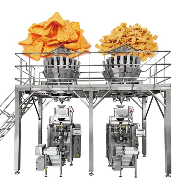 Automatic Granule Packing Machine Potato Chips All in One Weighing and Bagging Production Line