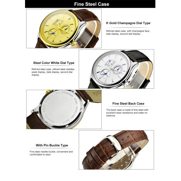 Дозоры минеральной классики автоматические, дозоры кварца случая нержавеющей стали