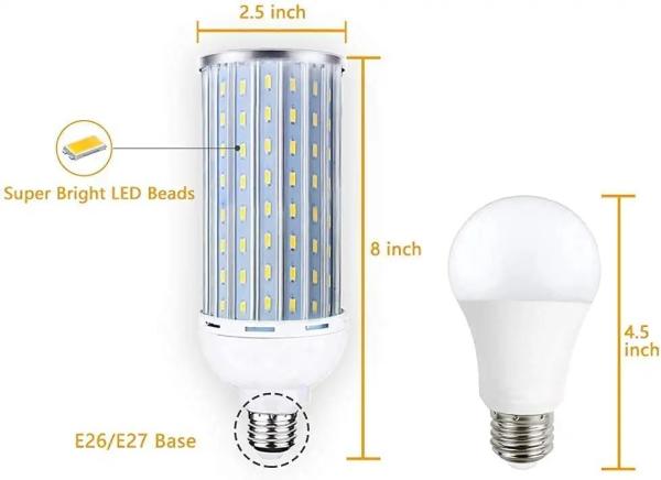 Intpro 60W LED Corn Light Bulb 6000LM E26/E27 6000K 85V~265V Super Bright Light