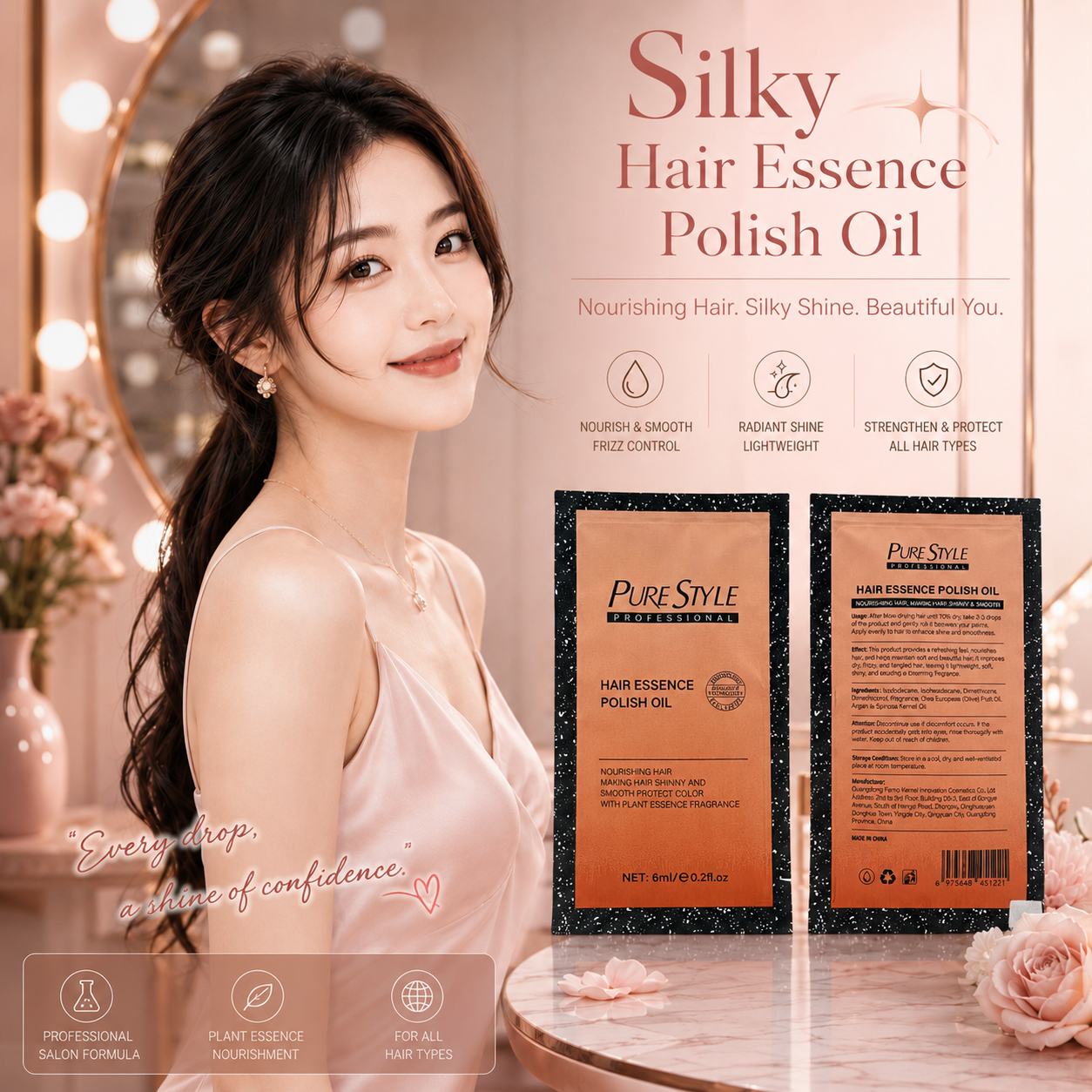 Purestyle Wholesale Hair Treatment Oil Essence Oil Hair with Long Lasting Fragrance OEM
