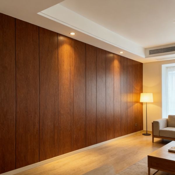 Wood Grain Finish Waterproof PVC Wall Panel with Customized Length for Home Decoration