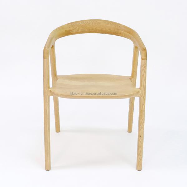 Modern Nordic Style Restaurant Wooden Armchair Design Solid Ash Wood Dining Chairs with Home Furniture and Mail Packing