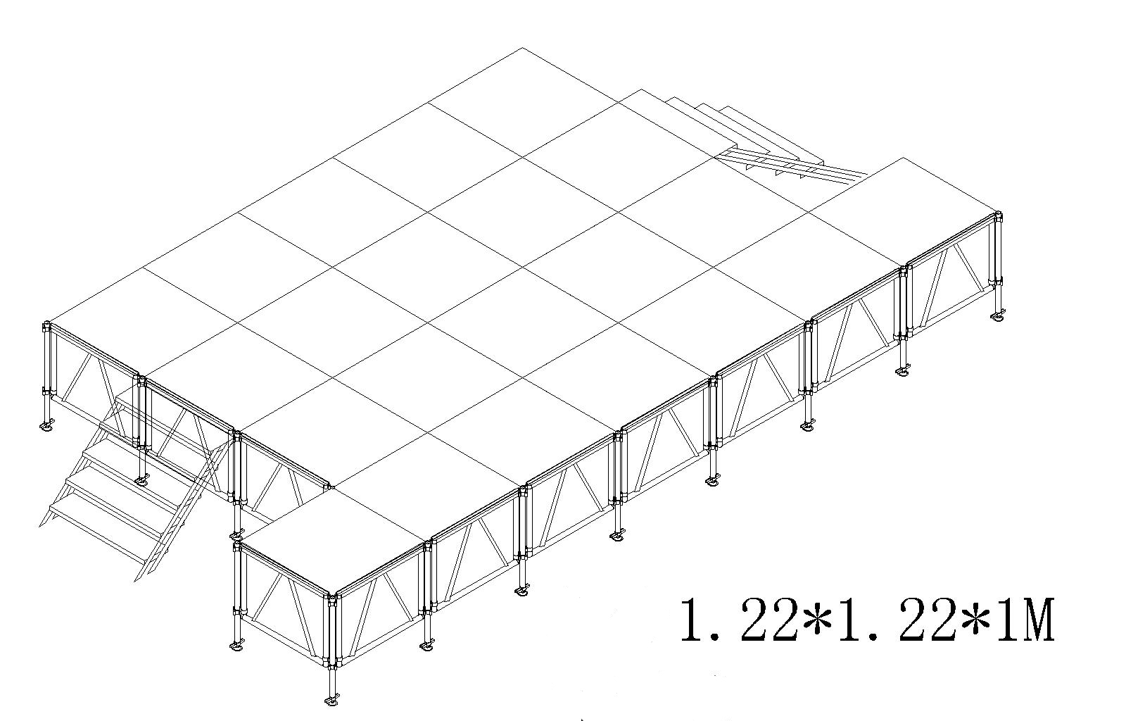 чернота цвета 1.22x1.22M может регулируемый этап переклейки 3level