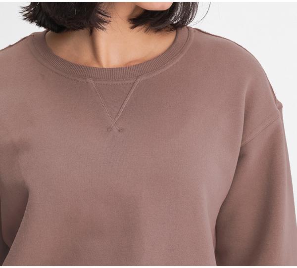 As mulheres do poliéster do algodão 40% de 60% malham a camiseta de pouco peso do pescoço de grupo dos Hoodies