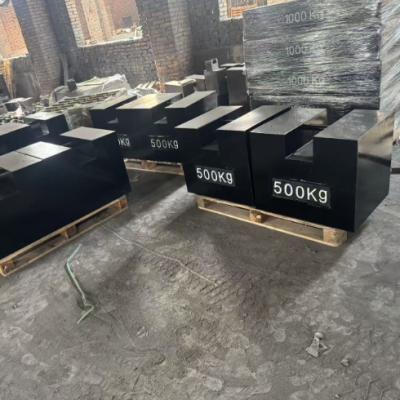 High Quality 500KG 1000KG 2000KG Rectangular Flat Cast Iron Weights Black  M1 Class Low Price