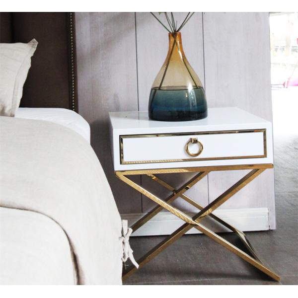 Bedroom Furniture Cabinet White Leather Bedside Table