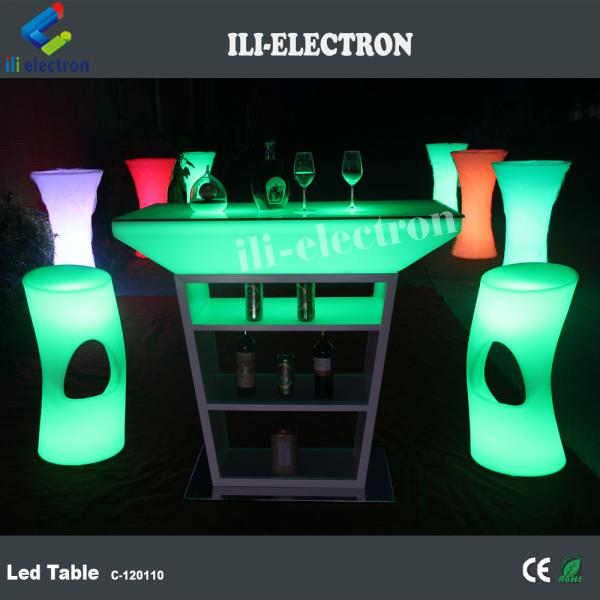 Plastic LED Glow Furniture , Glowing Bar Table For Event Party Lounge