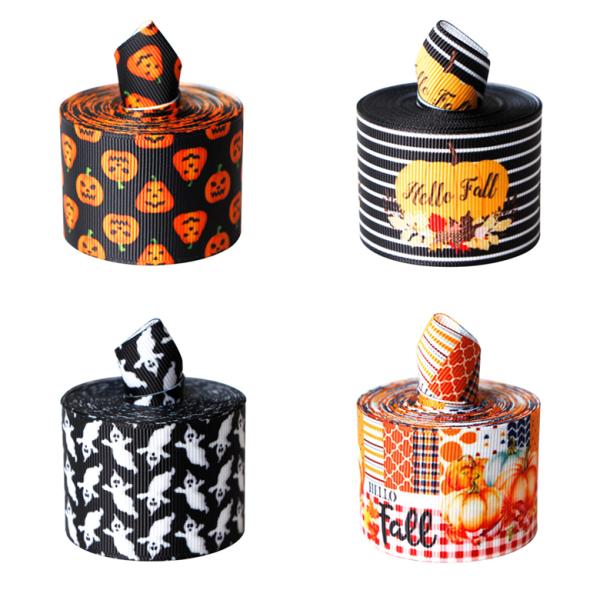 Хэллоуинский укладка крупнозернистая лента оптом для индивидуальных волос луки и партийные принадлежности