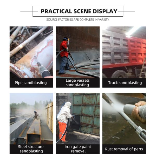 Dry / Wet Movable Portable Sandblasting Machine Dust Free Sandblaster Machine