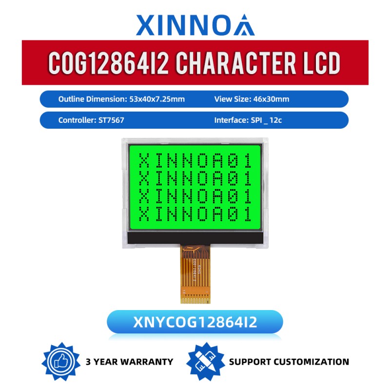 COG12864I2 Green Light Yellow Green Mode Parallel/SPI Serial CommunICation Standard Screen ST7567