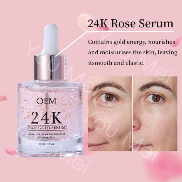 Aloe Vera sans parabène Glycérine soins de la peau sérum pour le visage 24K or pur essence hyaluronique