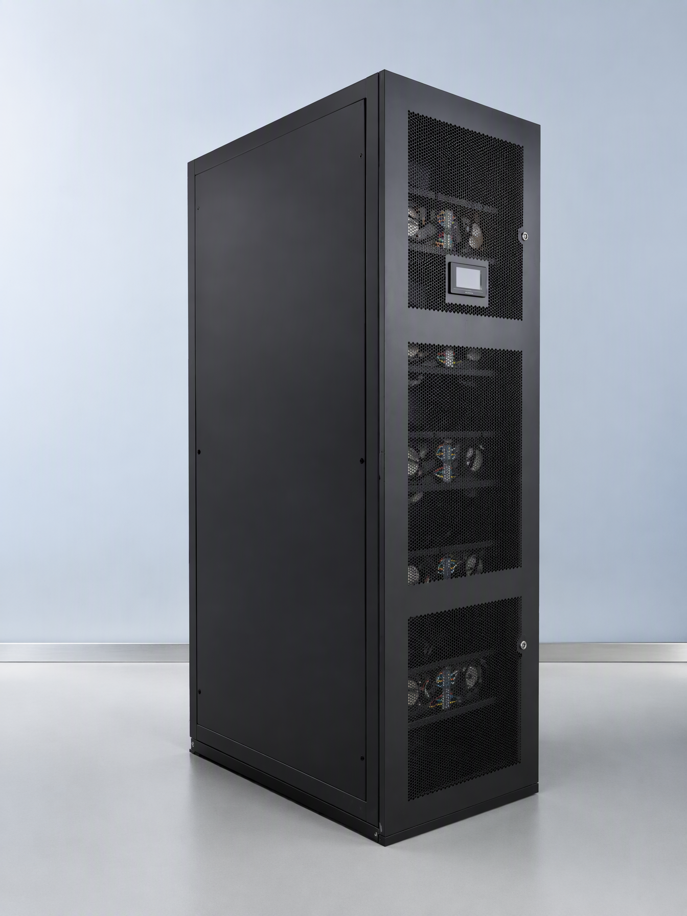 35kW In Row Precision Air Conditioner with Fluorine Pump Free Cooling, Horizontal Air Supply for High Density Data Center