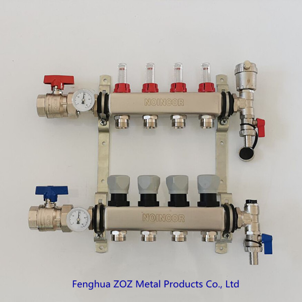 Stainless Steel UFH 4-Port Manifolds for Underfloor Heating systems