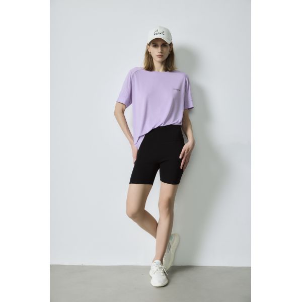96 - 112cm Basic Tops Oversized Lilac  Snake Graphic Tee Biker Short Set 2 Piece