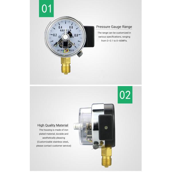 High Pressure Hydraulic Oil Pressure Gauge with Electrical Contact Range 60MPa