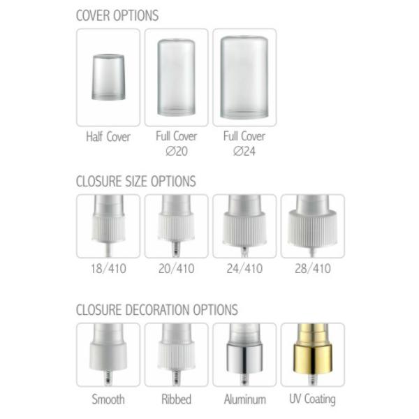 JL-MS101  16 410  Fine Mist Pump Sprayers Full Cap 0.12CC For Bottles
