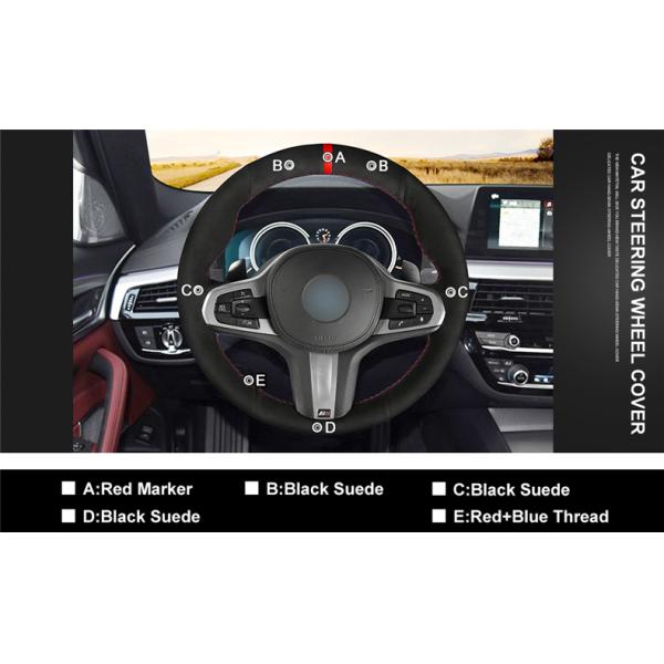 Hand Stitched All Black Suede Car Steering Wheel Cover for BMW G30 Customized Fit