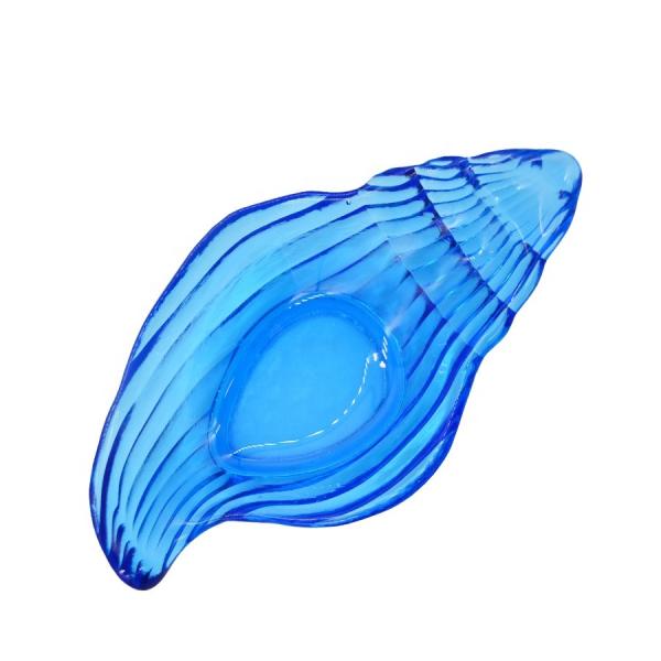 Mar Shell Blue Glass Charger Plate da série do oceano para a sobremesa