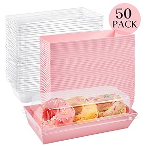 Charcuterie Boxes With Clear Lids, Pack Pink Bakery Boxes, Cookie Boxes, Small Treat Boxes For Pastry, Sandwich, Cupcakes, Strawberries, Dessert To Go Containers
