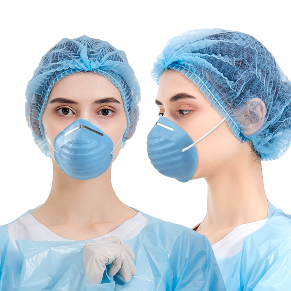 Hubei Haixin Disposable Blue Cup Shape Dust Mask Wholesale Household PPE White Earloop Tie-on Factory Direct Sales