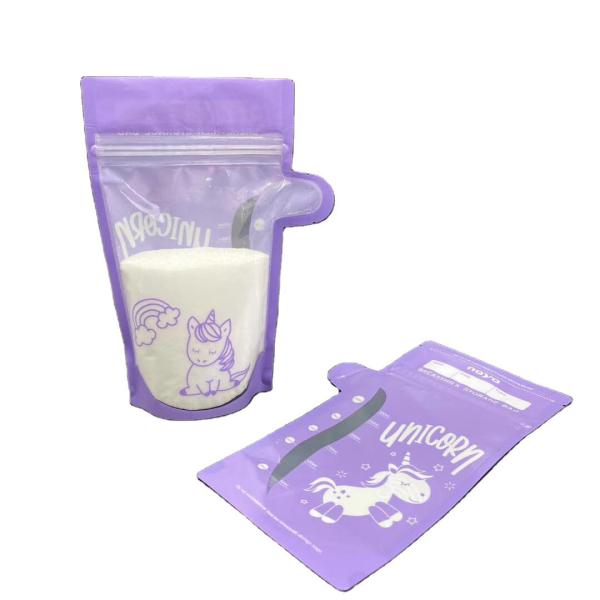 OEM Liquid Spout Bag , 40-200mic Plastic Breast Pump Milk Storage Bags