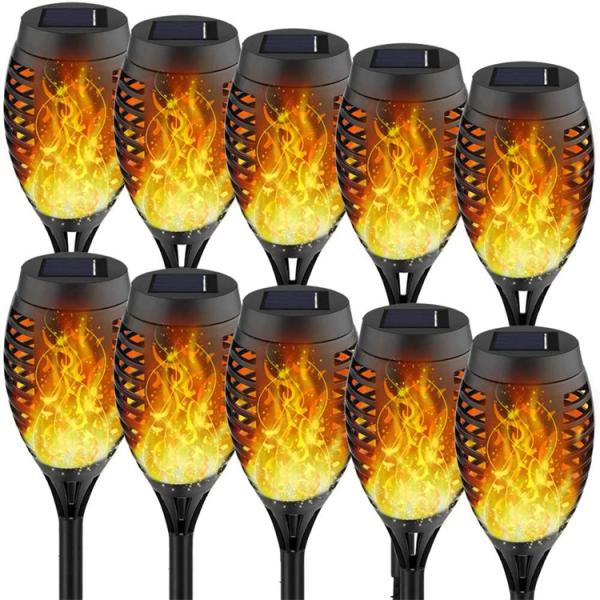 Solar Powered LED Light for Dancing Flicker Flame Landscape Yard Waterproof Outdoor