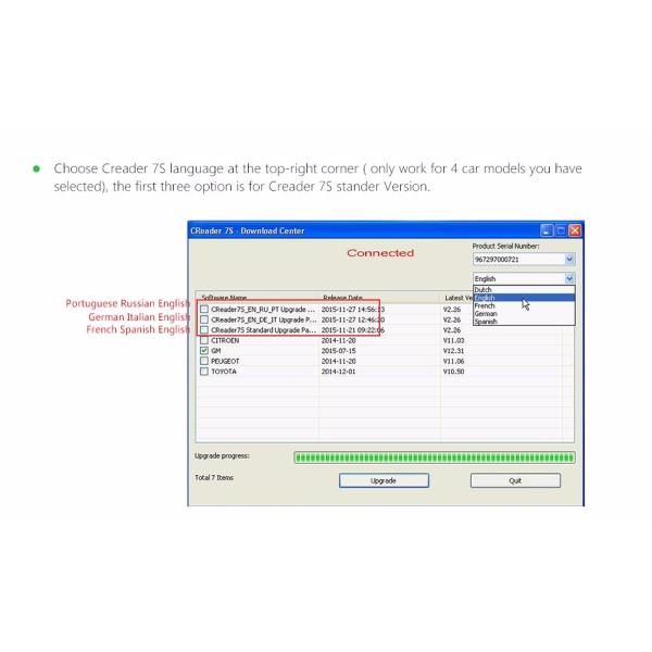 Original Launch X431 CReader 7S Code Reader add Oil Reset Function CReader 7 Plus Update Via Official Website