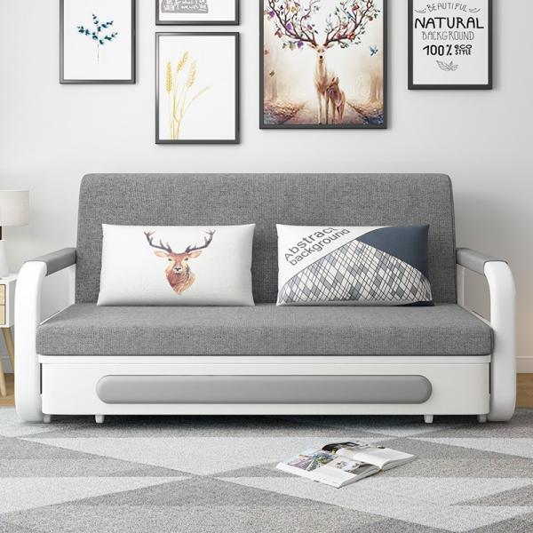 Apartment Folding Sofa Bed with Armrest Simple Couch Storage Space Heavy Duty