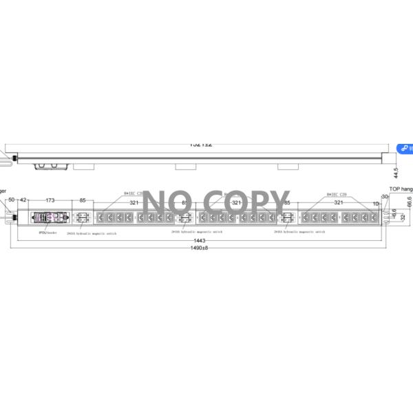 Изготовленный на заказ интеллектуальный PDU IDC, вход AC380-415VAC, выход C220-250VAC, 16A-25A, мощный PDU