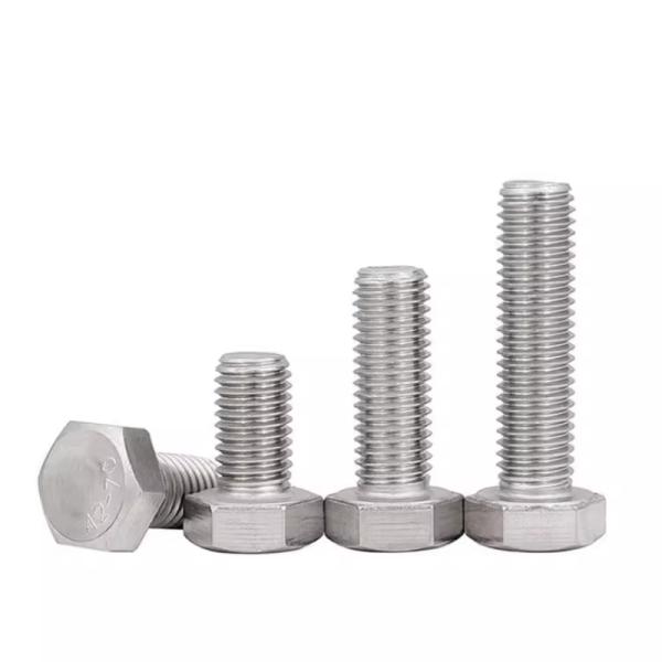 Inch Hex Head Bolt High Strength Plain SS304 SS316  Stainless Steel Fully Threaded