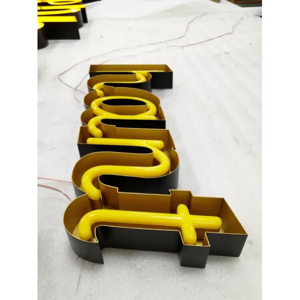 Wall Mounted Faux Neon Channel Letter Signs 8mm Purple / White