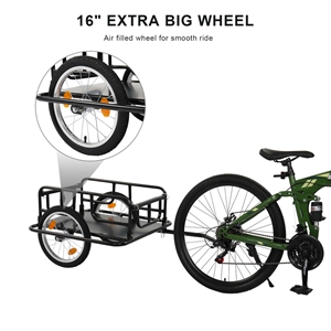 Foldable Bike Cargo Trailer with Bike Hitch, Bicycle Wagon Trailer with 16