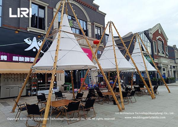 Waterproof Outdoor Wood Desert Tipi Bamboo Hotel Tents Poles for Party and Event