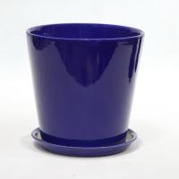 Potes cerámicos azules ligeros con drenaje