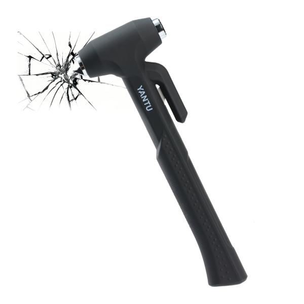 YANTU F05 Carbon Steel Long Handle Car Safety Life Hammer Auto Emergency Escape Rescue Tool Window Breaker Seatbelt Cutter Hammer