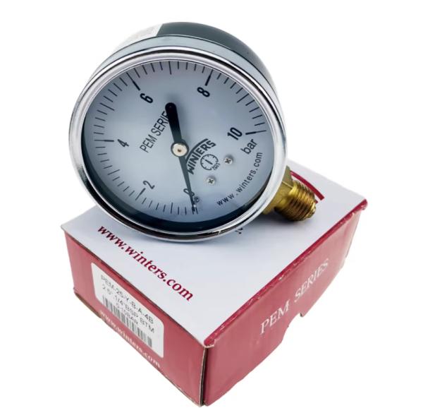 WINTERS TBM-30 Radial Bimetal Thermometer with IP65 Protection 304 Stainless Steel and Dual-Scale Display
