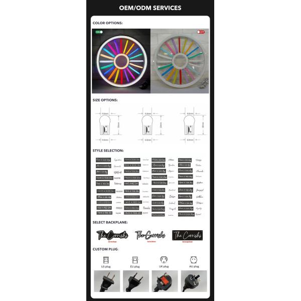 Signos acrílicos de neón de alta densidad 3000K Signo de neón LED con respaldo acrílico transparente