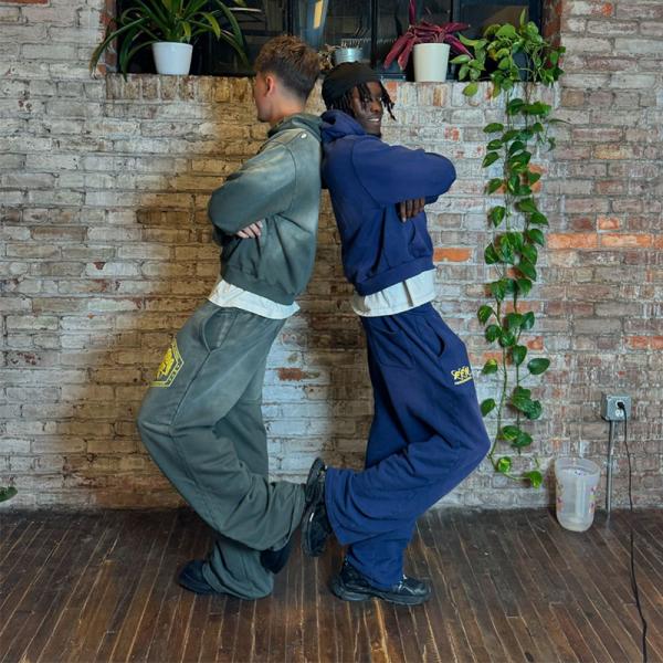 OEM Custom Print Sun Fade Cropped Sweat Suit Zip up Acid Wash Vintage Hoodie Straight Leg Flared Track Sweatpants and Hoodie Set