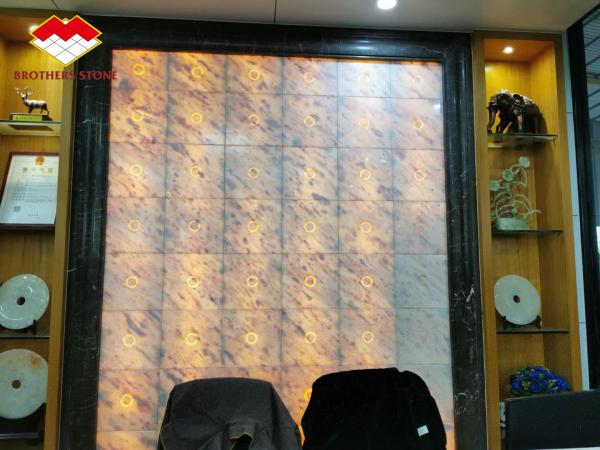 Rose Rainbow Backlit Jade Onyx Slab For Table Top 220cm Length