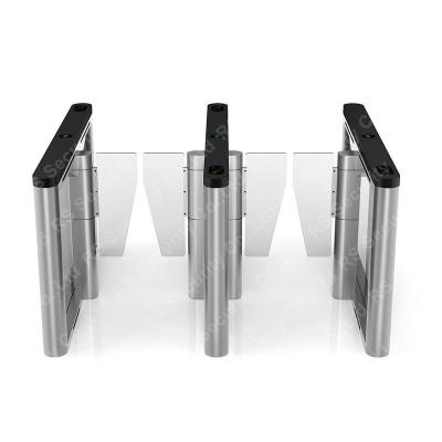 Card Swiping Speed Door Check-in Semiauto Swing Turnstiles Red Green Indicator
