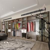 3 armoires à charnière de chambre à coucher 7 pieds porte coulissante de garde-robe personnalisée