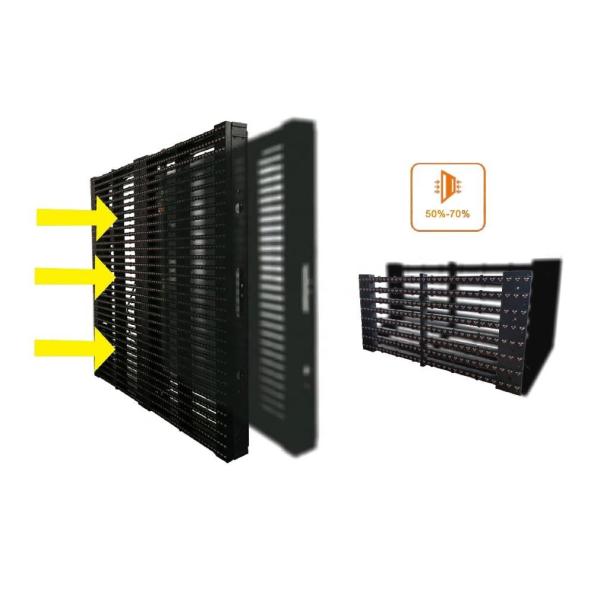 Outdoor Transparent Curtain LED Display , P31.25mm LED Mesh Screen