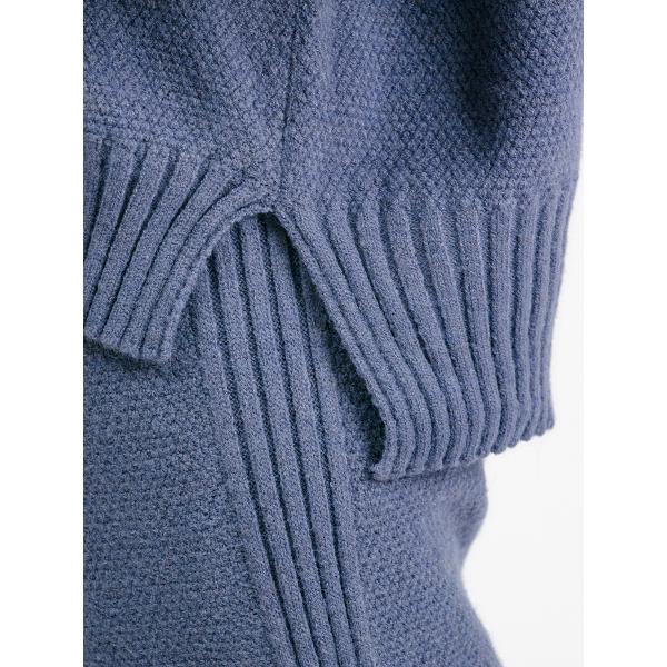 Women s Sweaters with Pullover Closure for Outdoor Activities in Fall Season Knitted long sleeved sweater wide leg pants