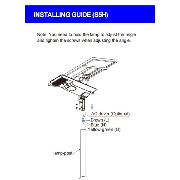 Pole Mounted Flood Garden Park Pathway Light All in One Integrated LED Solar Street Light